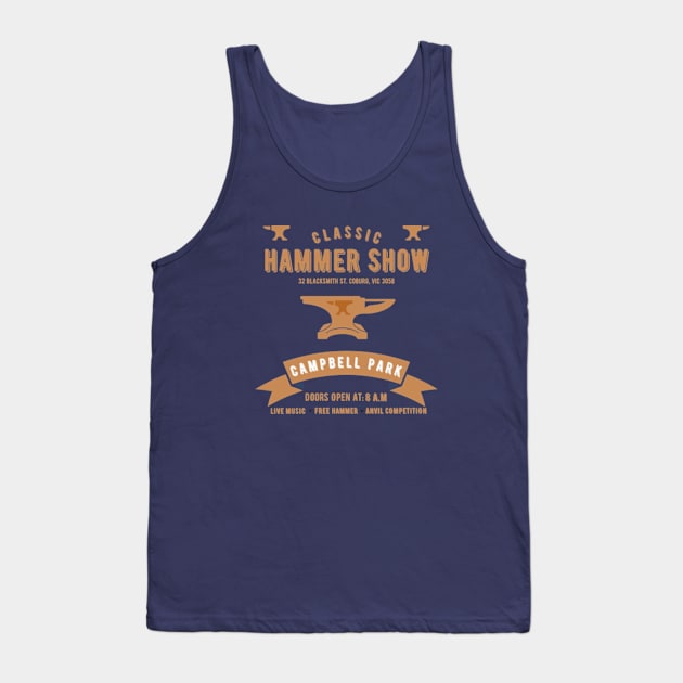 Anvil Hammer Car Park Show Tank Top by bert englefield 